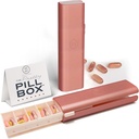 Skaists Pill kastes komplekts - Stilish & Compact Daily Pill organizators, Zāļu Pill kaste, Pill konteiners vitamīnu pārvaldībai, Pill turētājs, Ceļošana Essentials sievietēm un vīriešiem - Roze
