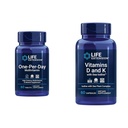 Life Extension One-Per-Day Multivitamīnu – iepakots ar vairāk nekā 25 vitamīniem, minerālvielām un augu ekstraktiem un D un K vitamīniem ar jūras jodu, D3 vitamīnu, K1 un K2 vitamīnu, jodu