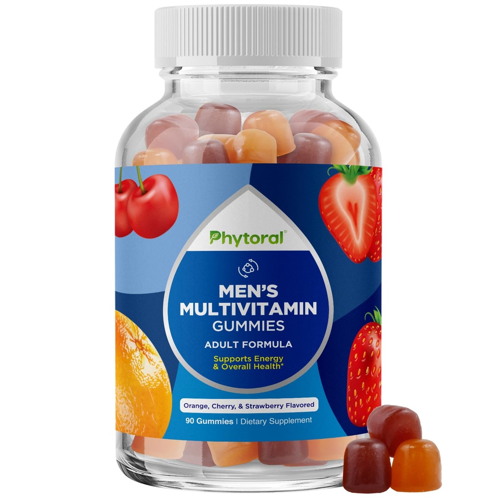 Fitorāls Dabīgs Multivitamīnu vīriešiem Gumijas ar cinku - vitamīns D C A un biotīns B6 B12 Pilna Veselības Papildinājums