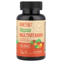 DEVA Tiny tabletes Vegan Multivitamīni sievietēm un vīriešiem, Multivitamīni ar dzelzi, minerālu piedevas, C vitamīns, B vitamīna komplekss, B12 vitamīns, E vitamīns, cinks, bez glutēna, 90 tabletes