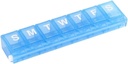 EZY DOSE Weekly (7-Day) Pill Case, Medicine Planner, Vitamīnu organizētājs, Maza slūžu iecirkņi, lai drošu recepšu zāles un novērstu nejaušu izšļakstīšanos, Krāsa maijs Vary, bez BPA