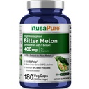 NusaPure Bitter Melon Extract 10 000 mg 180 Vegan Caps (100% Veģetārs, ne- GMO, bez lipekļa, 10% Bitter Principles) Bioperīns