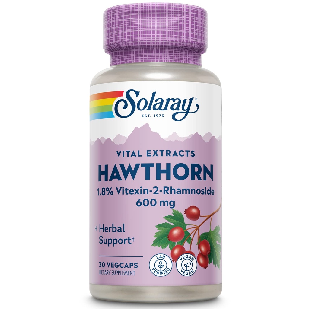 SOLARAY One Daily Hawthorn ekstrakta papildinājums, 600mg 