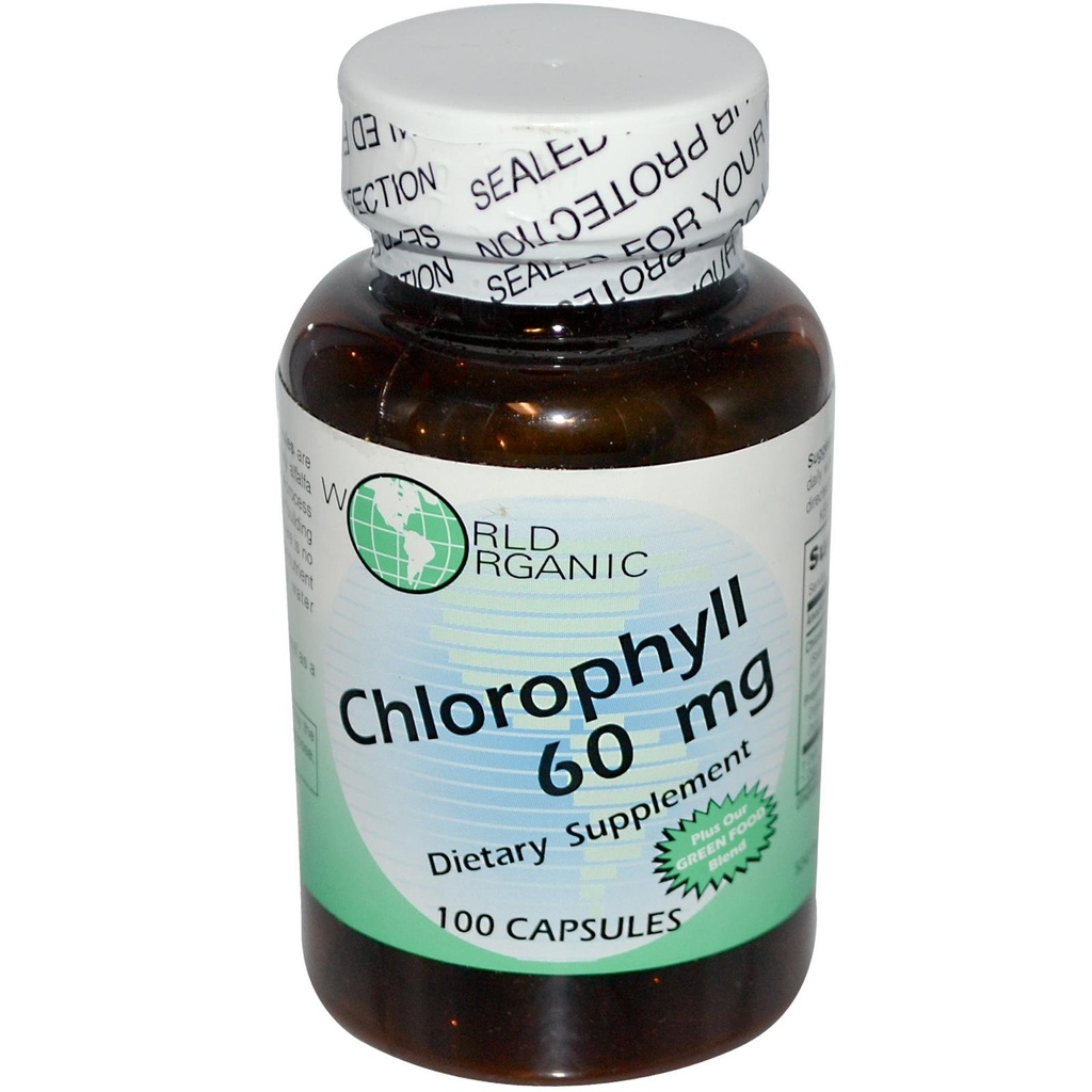 World Organic Mega Chlorophyll, 100 mg, Kapsulas, 60 kapsulas