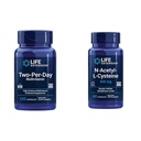 2- Per- Diena Multivitamīni, B, C, D vitamīns, cinks, 25 Vitamīni, Minerālvielas un ekstrakti, 120 kapsulas Bandle ar N- Acetyl- L- Cysteine (NAC) 600 mg, 60 kapsulas