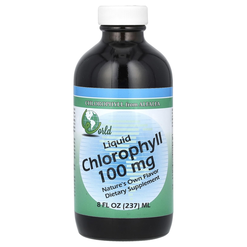 World Organic - Chlorophyll Liquid 100mg, 8oz šķidrums