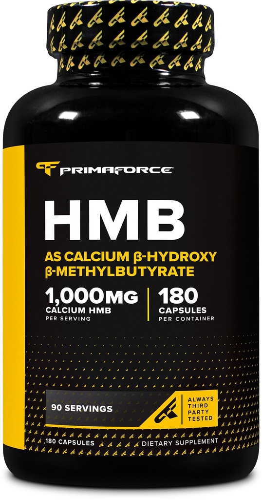 Primaforge HMB (Beta-hidroksi Beta-metilbutirāts) 1000 mg, 180 kapsulas (500 mg kapsulā) - bez lipekļa un bez GMO piedevas