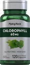 Piping Rock Chlorophyll kapsulas - 60 mg - 120 tabletes - papildinājums sievietēm un vīriešiem - no Mulberry Leaf -- Ne-GMO, bez lipekļa