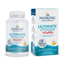 Nordic Naturals Ultimate Omega + CoQ10, Lemon - 120 Mīkstie želejas - 1280 mg Omega-3 + 100 mg CoQ10 - Sirds veselība, šūnu enerģija, antioksidantu atbalsts - ne- GMO - 60 Kalpojumi