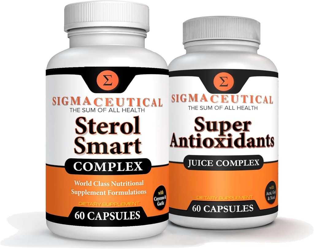 Niacīns – Beta sitosterīns – Polikozanols – Augu sterīni – Ķiploki – Kajenna papildinājums Plus Super Antioksidants – Goji Berry, Acai Berry, Mangosteen, Resveratrol, Pomagranate & Noni