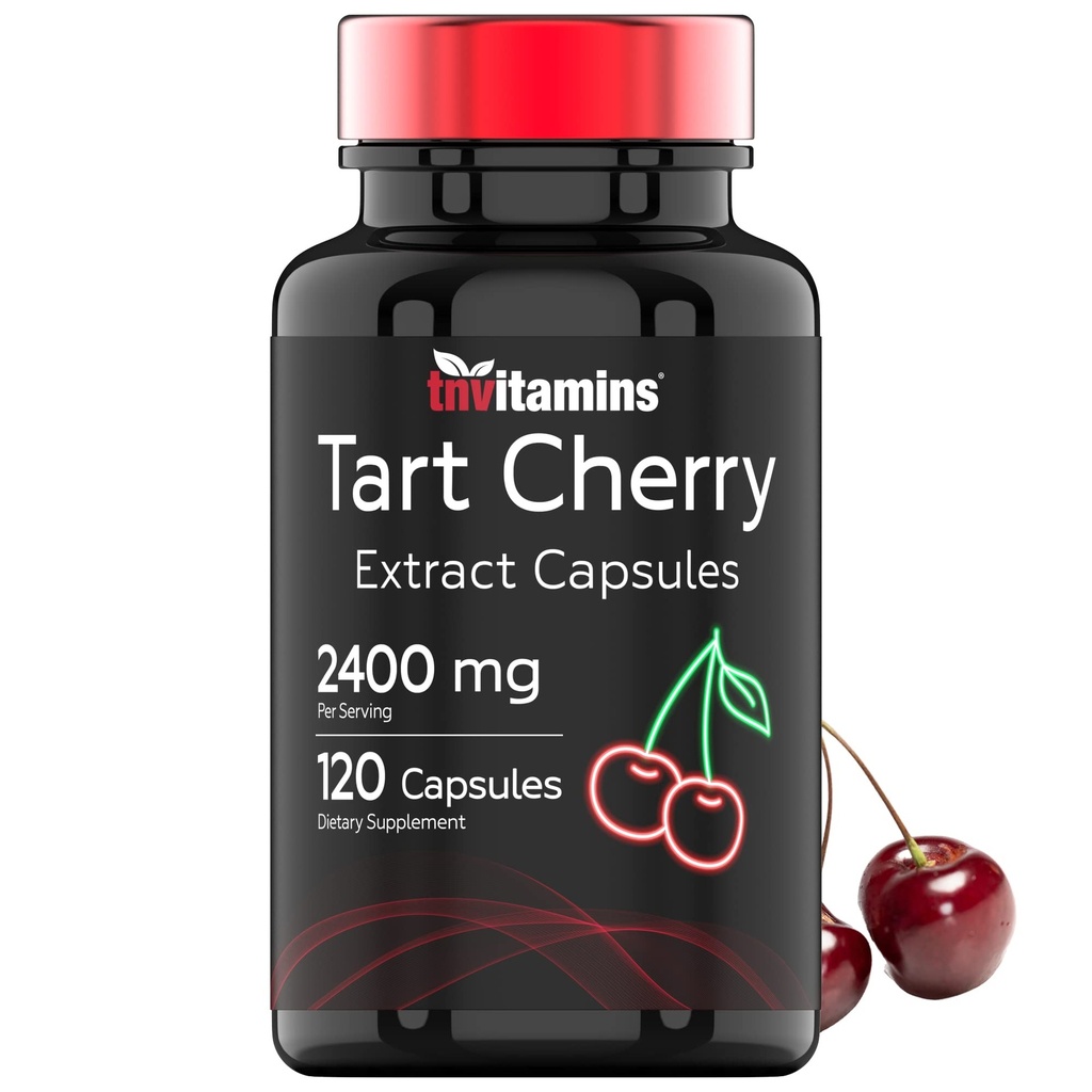 Tart Cherry Capsules (2400 MG - 120 grāfs) -- no Montmorency Cherry Extract -- Nodrošina antioksidantus, antocianīnus, & fitoelementus -- Tart Cherry miegam un vairāk! - Ne-GMO, Ražots ASV!