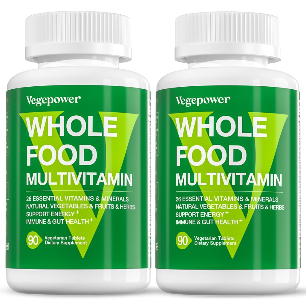 Vegānu vesela pārtika Multivitamīni vīriešiem, Metilēti multivitamīni vīriešiem un sievietēm, Organiskie augļi un dārzeņi Papildinājums, Herb & Mushroom Blend, Augu Omega, Visi Natural, Ne-GMO, 180 Count