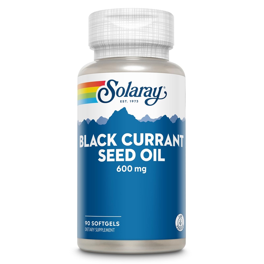 SOLARAY upeņu sēklu eļļa 600 mg - Antioksidantu, Gamma linolēnskābes (GLA), Alpha Linolenic (ALA) un Linoleic Acid (LA) - ādas veselības atbalsts - 60 dienu garantija, 90 Serv, 90 Softgels