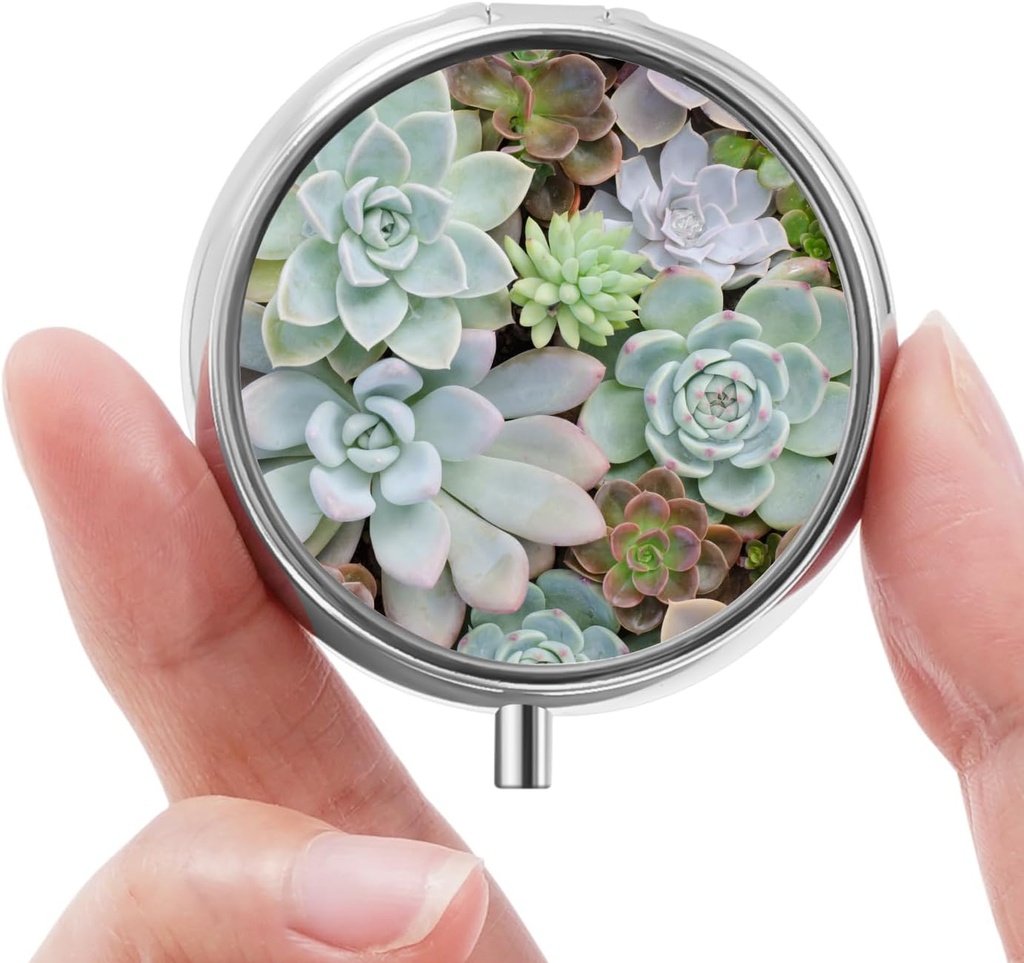 Mini Pill kaste, mazās Pill kaste, portatīvās Pill kaste, kūdras Pill Organizators vitamīniem, medikamentiem, zivju eļļa un piedevas (Succulent)