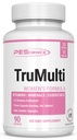 PEScience TruMulti Multivitamīnu sievietēm ar dzelzi, ikdienas formula ar Premium vitamīnu C, D, cinka papildinājums imūnās uzturvielas, Helated Minerals, 90 Viegli norīt kapsulas