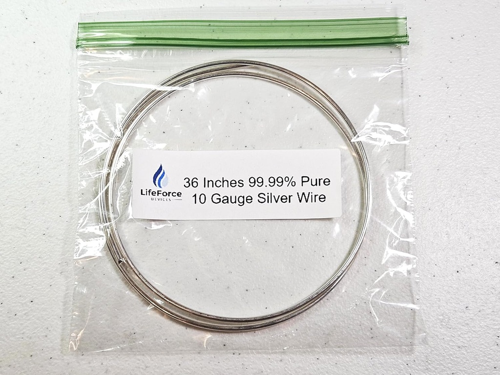 Pure Silver Generator Wires – 9999 Silver Electrodes – Pre-Cut 36-Inch 10 Gauge Wires – Fits LifeForce Generator