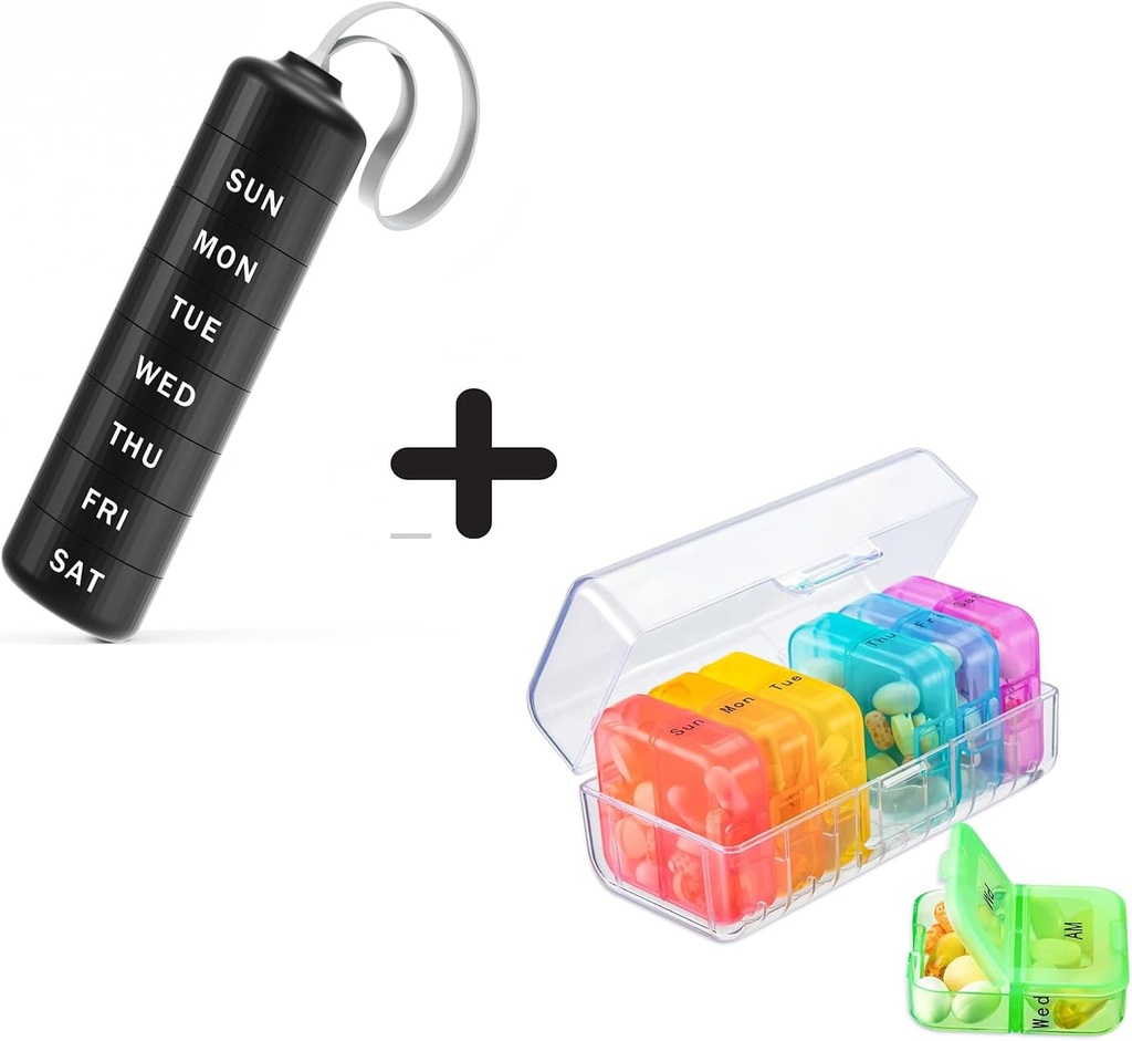 Zoksi Travel Pill organizētājs, ikdienas papildinājuma organizētājs īpašnieks, pārnēsājams vitamīnu kaste ar 7 noņemamu lielu nodalījumu, Weekly Pill Box 7 diena ārpusē, birojs, mājas (melns)