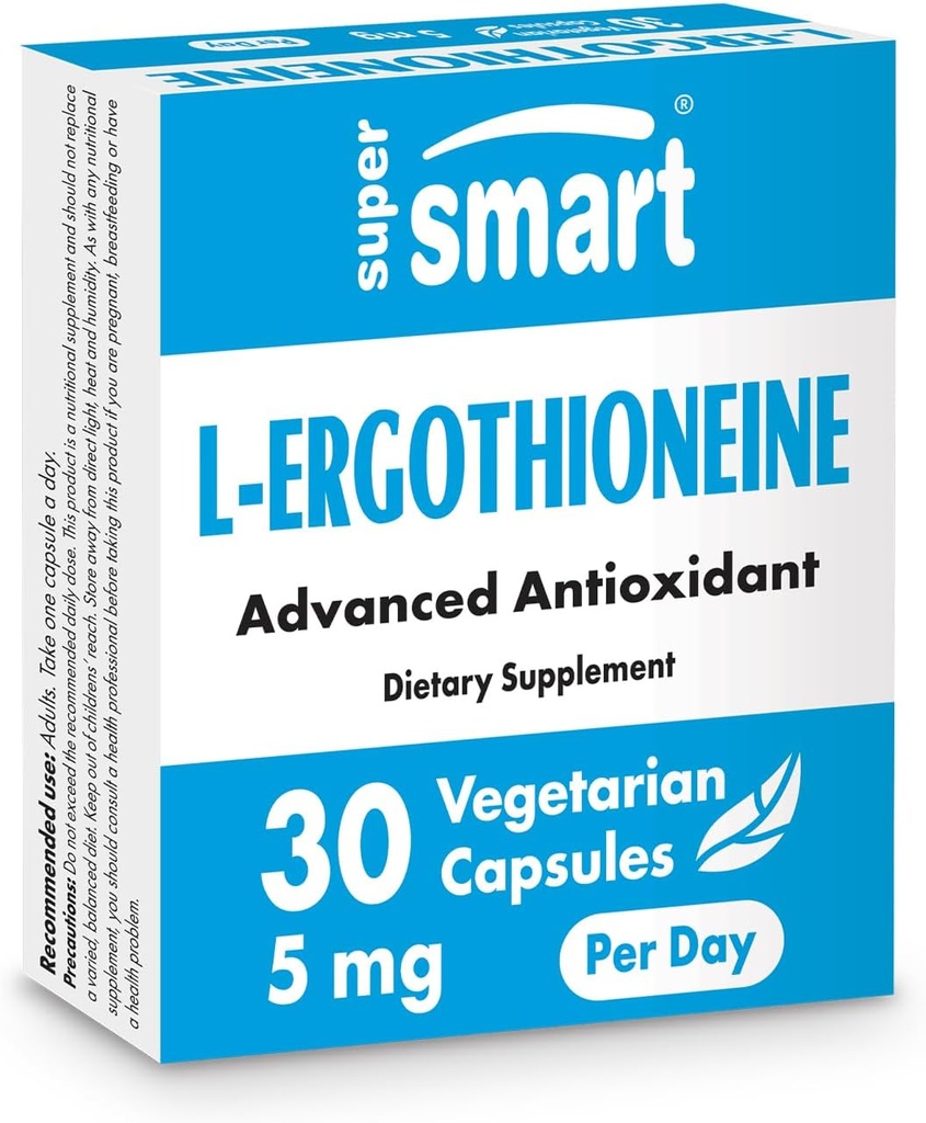 Supersmart L-Ergotioneīna papildinājums 5 mg dienā (uzlabots antioksidants)