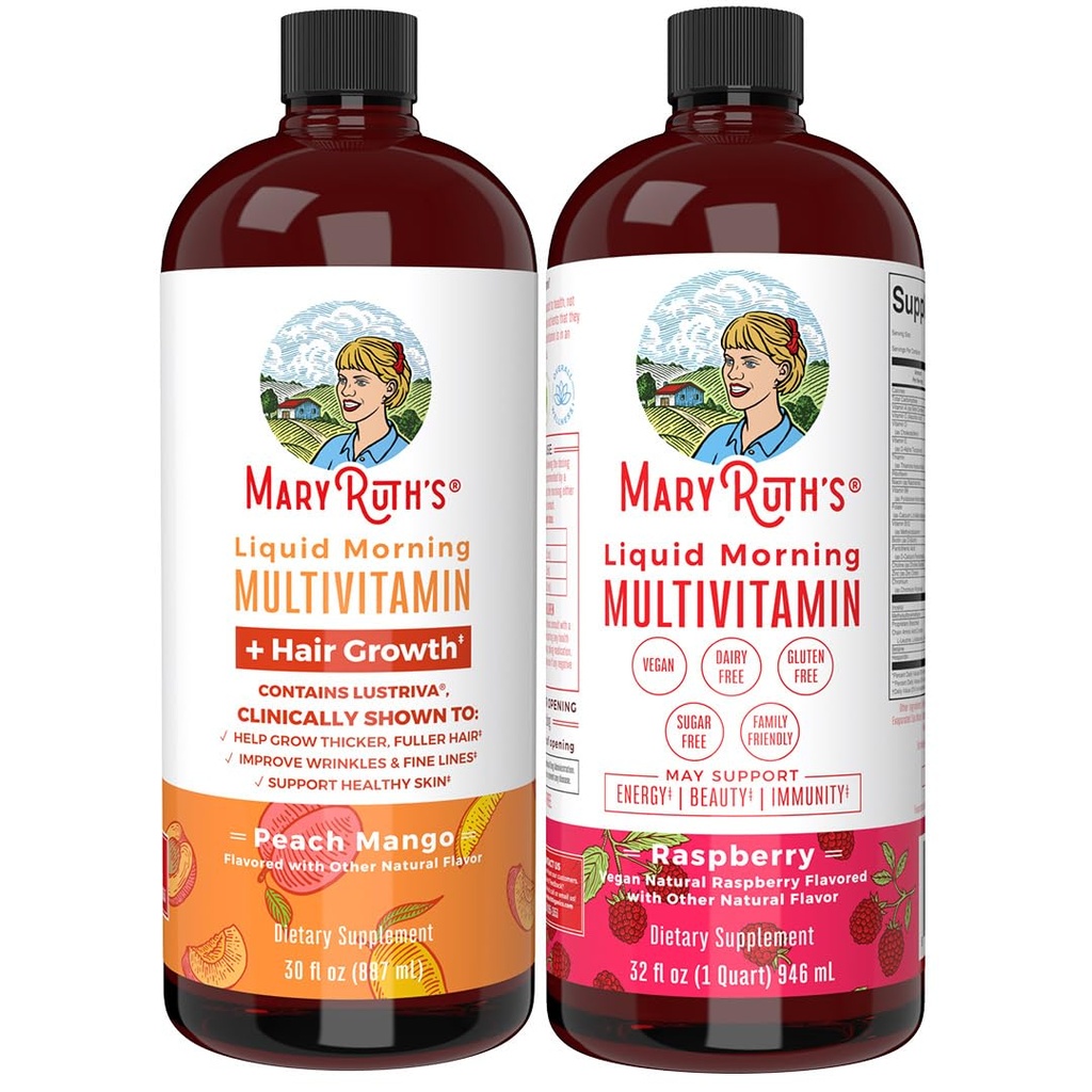 MaryRuth Organics Rīta Multivitamīnu Matu augšanas Bundle