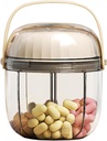 MURRI&MURRDI Pill organizators ar 4 iecirkņiem, Travel Pill Box Portable Pill Kaste pret miksēšanu un plašu atvēršanu, Compact Pill konteinera turētājs vitamīniem Zivju eļļas zāles (F Cream White)