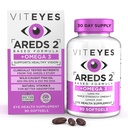Viteyes AREDS 2 + Omega 3 Makulārā veselības formula Mīkstie graudi, Trīskāršais stiprums Omega 3 (650 mg EPA, 350 mg DHA), Acu veselības vitamīns redzes aizsardzībai, 90 softgeli