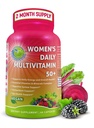 Sieviešu dienas multivitamīns 50 Plus - Vegan Metilēts Multivitamīns sievietēm 50 un vairāk ar biotīnu, Organic Superfoods & Lutein - Acu, enerģijas, Gut & Optimal Health Support - Viegli norīt kapsulas