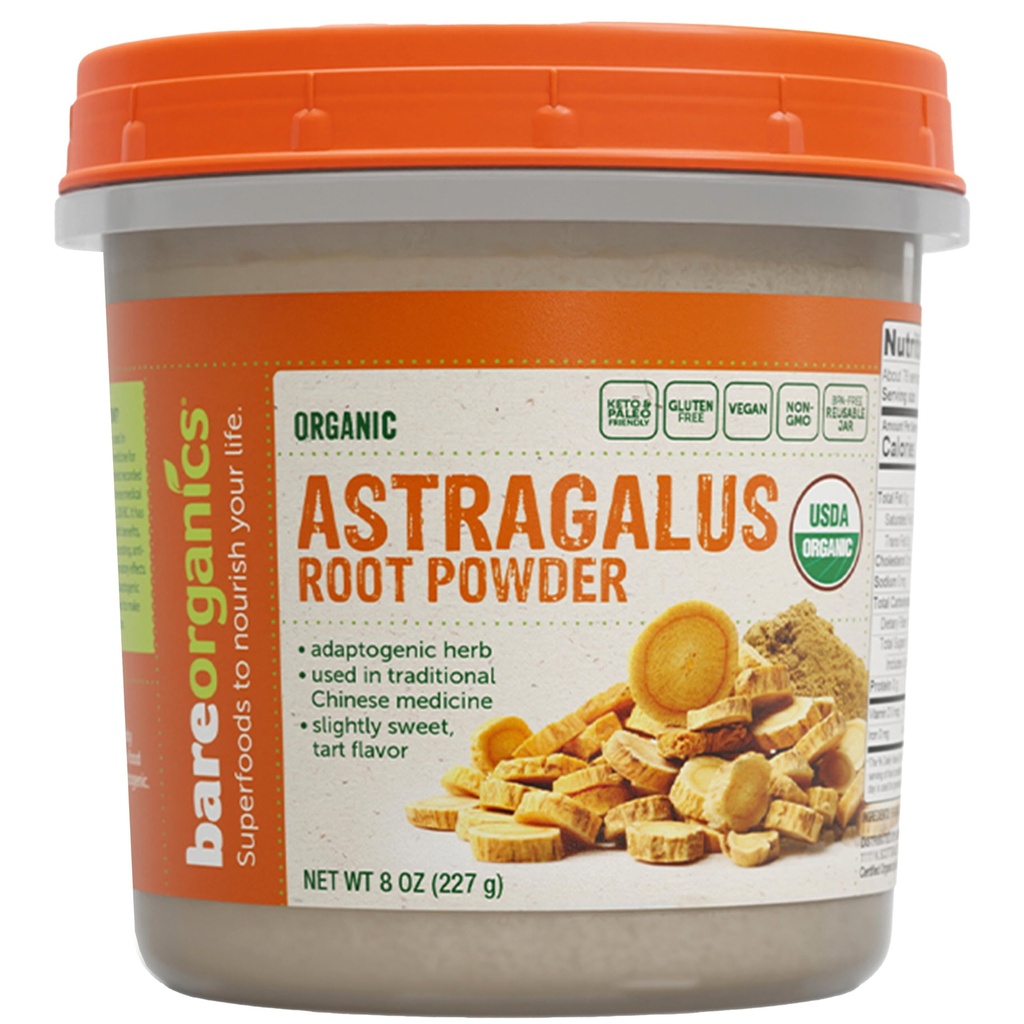 BareOrganics Organics Vegan Astragalus, 8 Ounce