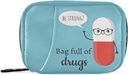 Naanle Cute Cartoon Pill Box 7 Day Case Bag Travel Organizators ar rāvējslēdzēju Pārnēsājams Nedēļas Kompakts Izmērs Vitamīnu Papildinājuma turētājs Karikatūra Zils Sarkans 4,6 x 3,14 x 1,88 Inch