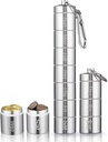 Metāla mitruma Proof Weekly Pill Organizators 7 Day 3 Reizi dienā, Stackable Aluminum Sakausējuma bezmaksas pārgājienu Pill kaste Kaste ūdensnecaurlaidīgs un liels iecirknis turēt tabletes, vitamīni, zivju eļļa, Supplem
