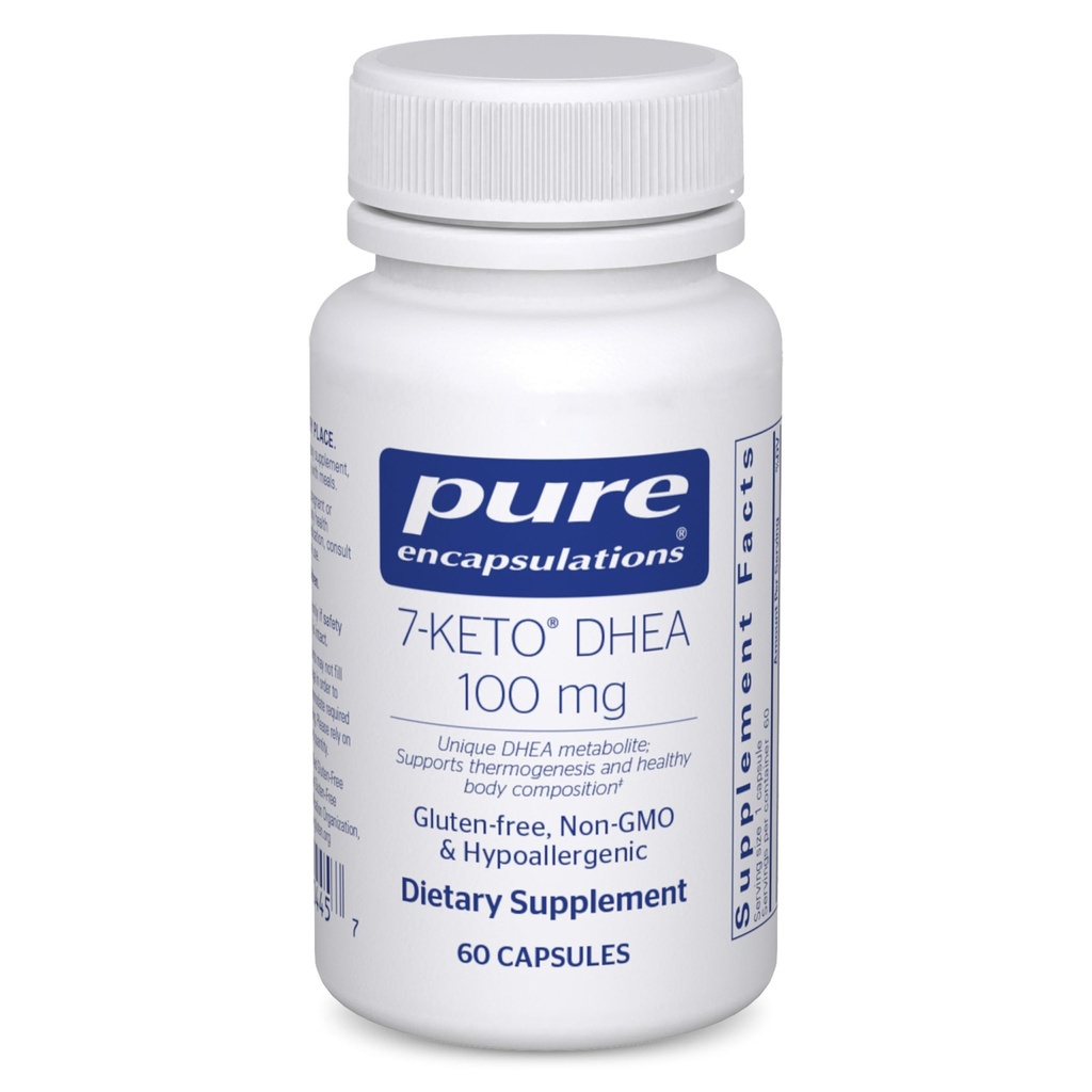 Tīra iekapsulācija 7-Keto DHEA 100 mg ) Unikāls DHEA metabolīta papildinājums thermogeniskuma un veselīga ķermeņa sastāva atbalstam * - 60 kapsulas