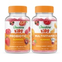 Dzīvojams Probiotikas 2 miljardi KVV Kids + Multivitamīnu Kids, Gumijas Bundle - Great Tasting, Vitamīnu Papildinājums, Bez lipekļa, Bez ĢMO, Košļājamā gumija