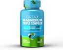ORGAZAX Magnija triple Complex ; Magnija glicināts, citrāts, malāts ; Vegāns, bez glutēna; Bez piena; Halāls; 200 mg trīskārša kompleksā magnijs muskuļiem un enerģijai sievietēm un vīriešiem; 60 tabletes