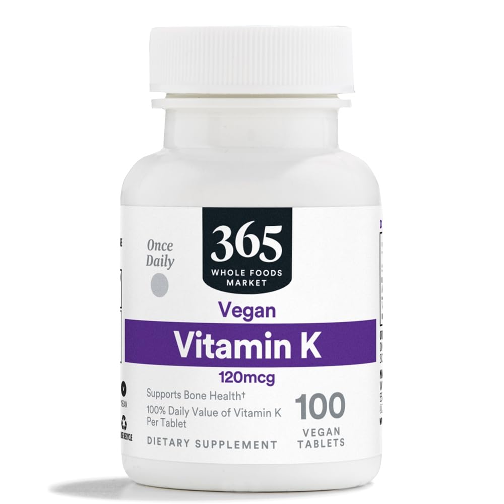 365 pēc visa pārtikas tirgus, vitamīns K 120 MCG, 100 tabletes