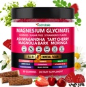 Adndale 90ct 15-in-1 Magnijs Glicerīns Gumijas 400 mg/serv- ar magnija malātu, Ašvagandu, Tartu Ķiršu, Magnolijas miecvielu, citronu balzamu, Passionflower, kumelītēm, L-teanīnu, cinku, vitamīnu K2 & D3