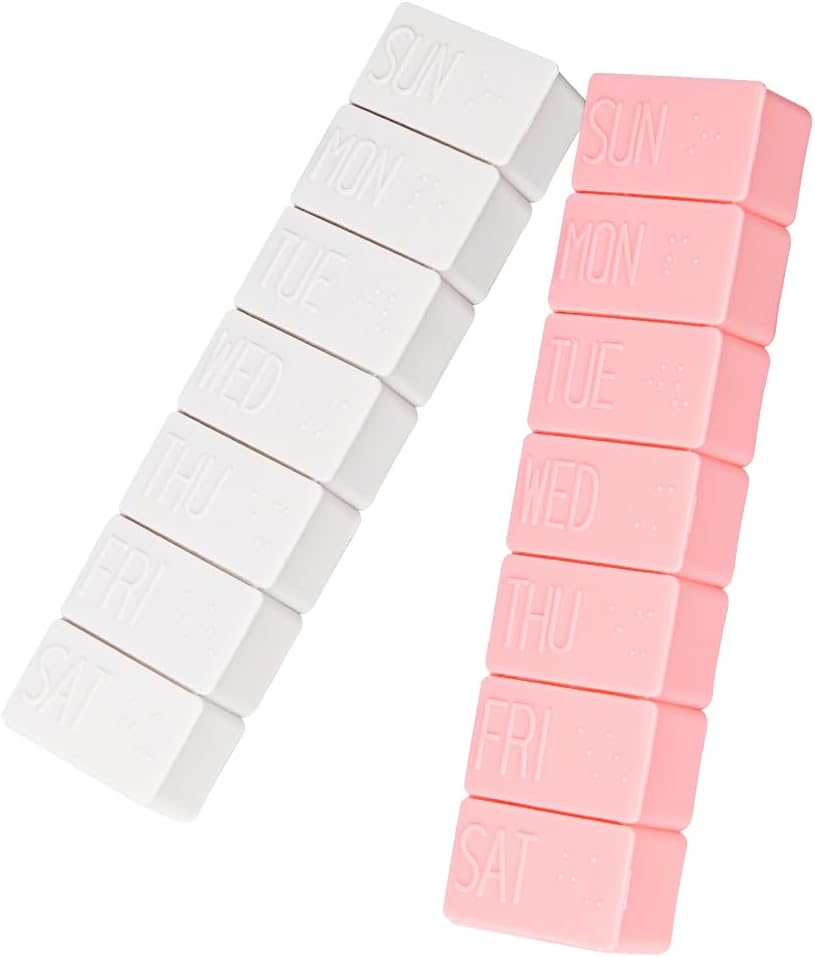 sanderala 2Pack Weekly Pill organizētājs,Extra Large 7 dienas Tabletes lietām ceļot Daily Pill kaste zivju eļļu, kalcija tabletes bagātinātāji un citi vitamīnu tabletes