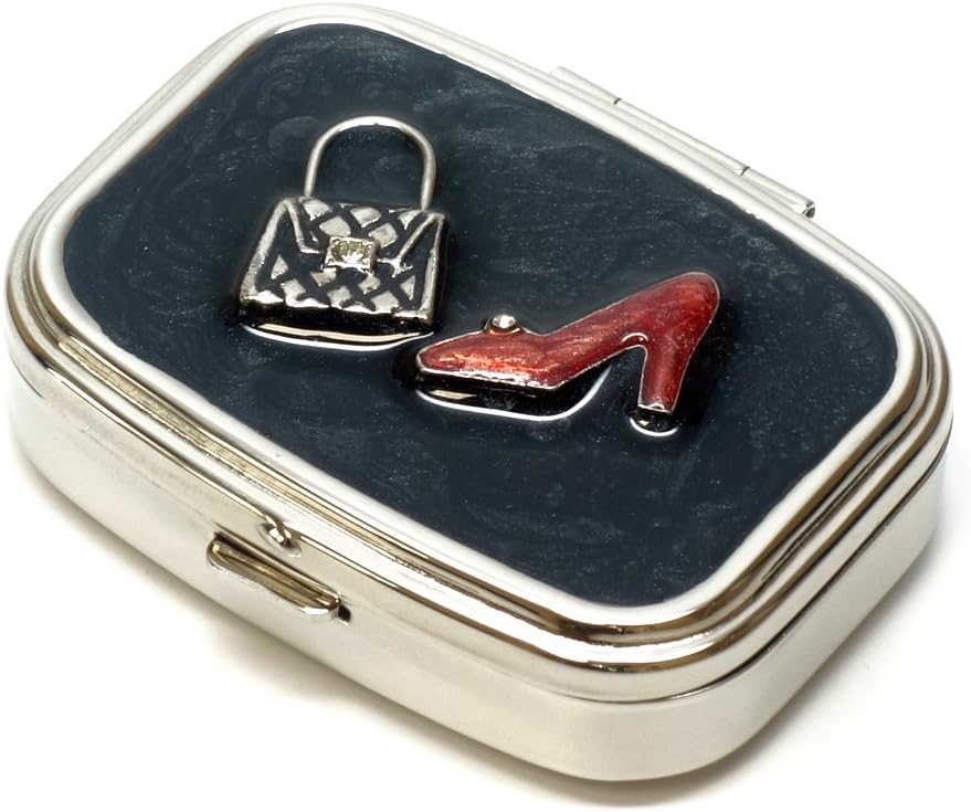 9310 Taisnstūra Mazās Pill Box organizator Black Red Gold Sievietes Travel Pill Case Purse Kabatas Konteiners Katru dienu Portable Medicine Vitamīnu Box Medication Papildinājums Mini Uzglabāšana