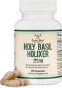 Tulsi Svētās Basil Capsules (Holiksera formula) - pasaulē tikai klīniskistu Svētā Basil Leaf ekstrakts (Klīniski parādīti rezultāti pēc 60 lietošanas dienām) koka un relaksācijas ar dubultkoka