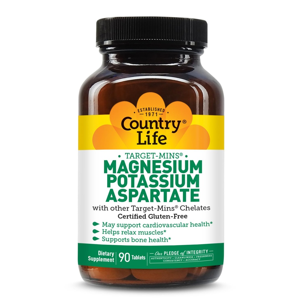Valsts dzīves mērķa-minis Magnija kālija aspartāts, 600mg/98mg, 90 tabletes, Sertificēts lipeklis bezmaksas, Sertificēts Vegan