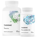 THORNE - Relax & Atjaunot Bandle - L-Teanine un PharmaGABA-100 Duo stresa atvieglošanai un relaksācijai - 60 līdz 90 Kalpo