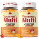 Sievietes Multivitamīnu gumija ar omega 3(DHA/EPA), D3 vitamīns K2, kalcijs, inozitols, ikdienas Sievietes A C E B vitamīna komplekss, L-metilfolāts, Metil-B12, Cugars bez metilētiem multivitamīniem Minerālvielas, 120Cts
