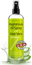 Septiņi minerāli Pure magnija eļļas smidzināšana ar Aloe Vera 12oz - Farmaceitiskā (USP) pakāpe, Augstākā stiprums ar tūlītēju atvieglojumu kālija, miega, muskuļu sāpes un krampji - Mined ASV