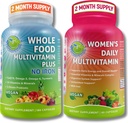 STUDIO visaptverošais sieviešu multi-System atbalsts Duo – Vesela pārtika Multivitamīnu bez dzelzs + sieviešu dienas multivitamīnu ar dzelzi – vegan, ne-GMO, tīra ikdienas labsajūtu atbalsts