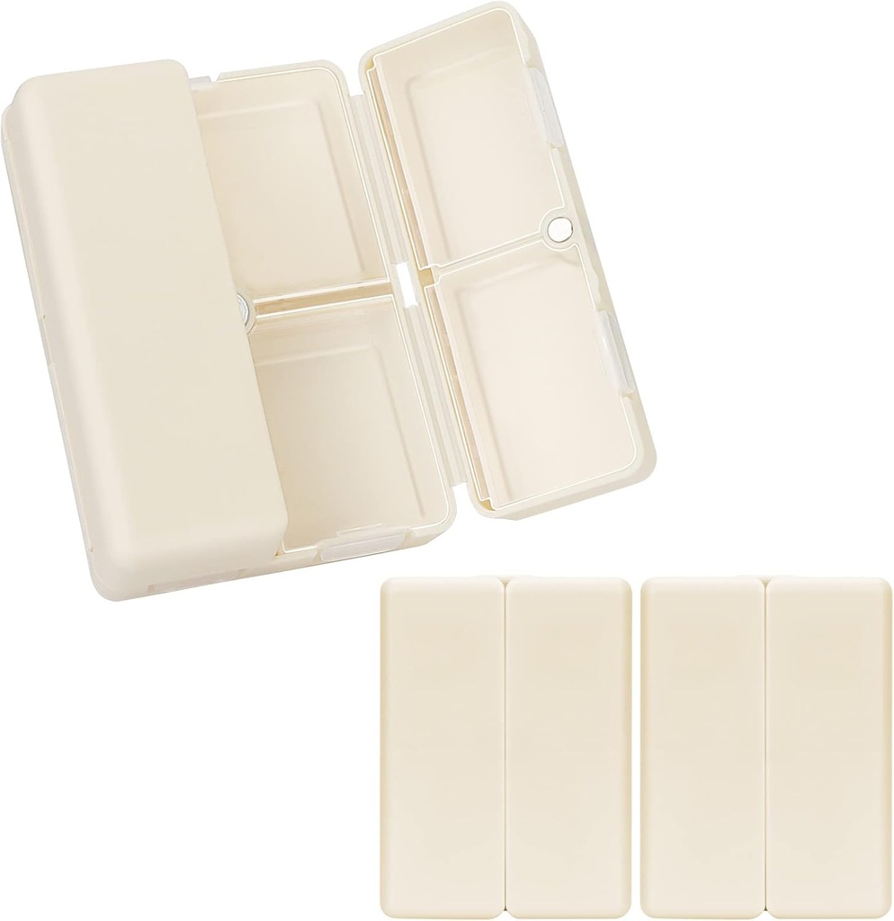 FYY Daily Pill organizētājs, 2 Pcs 7 Iedalījumi Portable Pill Case Travel Pill Organizators, [Folding Design] Pill kaste Purse kabatiņa turēt vitamīnus, Cod aknu eļļa, Upplements un zāles-balts