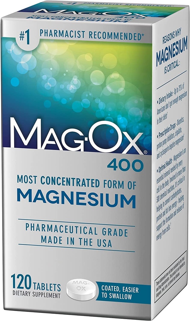 Mag-Ox 400 magnija papildinājums - 120 tabletes, iepakojumā 4 tabletes
