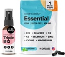 Papildinājums Essential Vegan Multivitamīnu & Triple B12 Spray Bandle – visaptverošs uztura atbalsts augu bāzes diētām