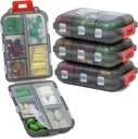 4PS Travel Pill Organizators ar 164 šķēles uzlīmēm,10 iecirkņi Travel Pill Box Portable Folding Small Pill Case Daily Pill Konteiners, ko izmanto, lai veiktu uzglabāšanas medicīnas organizators M MUchengbao (Grey)