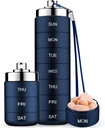 Mossime Metal Travel Pill Organizators, Pārnēsājams 7 Dienas Vitamīnu Organizators Stackable, Ūdensdrošs 1 Reizes Pill Box, Liels Pill Konteiners, Dienas medicīna Organizators vitamīnu, Zivju eļļa, Papildinājums