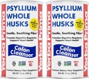 Yerba Prima Psyllium Vesels Husks, Colon Cleanser 12 oz (iepakojums no 2) - visu dabisko Diētiskā Fiber, Pure Premium Psyllium, Lab-Tested Non-GMO, Gluten-Fiber, ražots ASV
