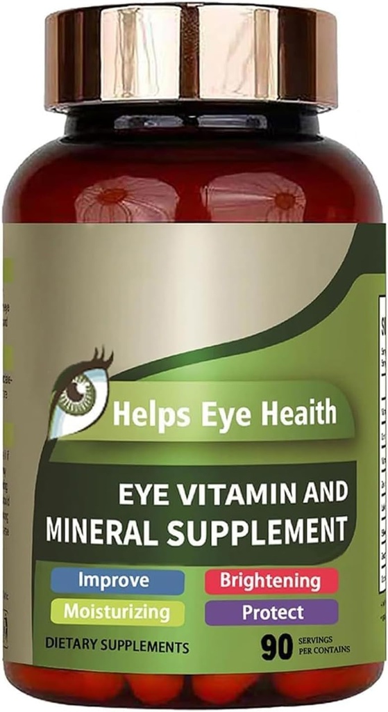 Acu vitamīns un minerālvielas Papildinājums ar luteīnu, zeaksantīnu, uztur acu celmu, redzes veselību pieaugušajiem ar C un E vitamīniem, vegana acu vitamīnu