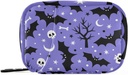 Halloween Bats Pill Box 7 Day Pill Case Travel Pill Organizators Bag ar rāvējslēdzēju Portable Weekly Vitamīnu zāles papildinājums turētājs Pouch Bag